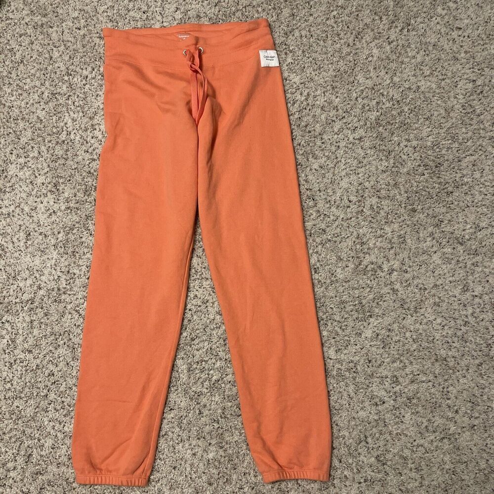 Calvin Klein drawstring sweatpants performance size large peach in color
